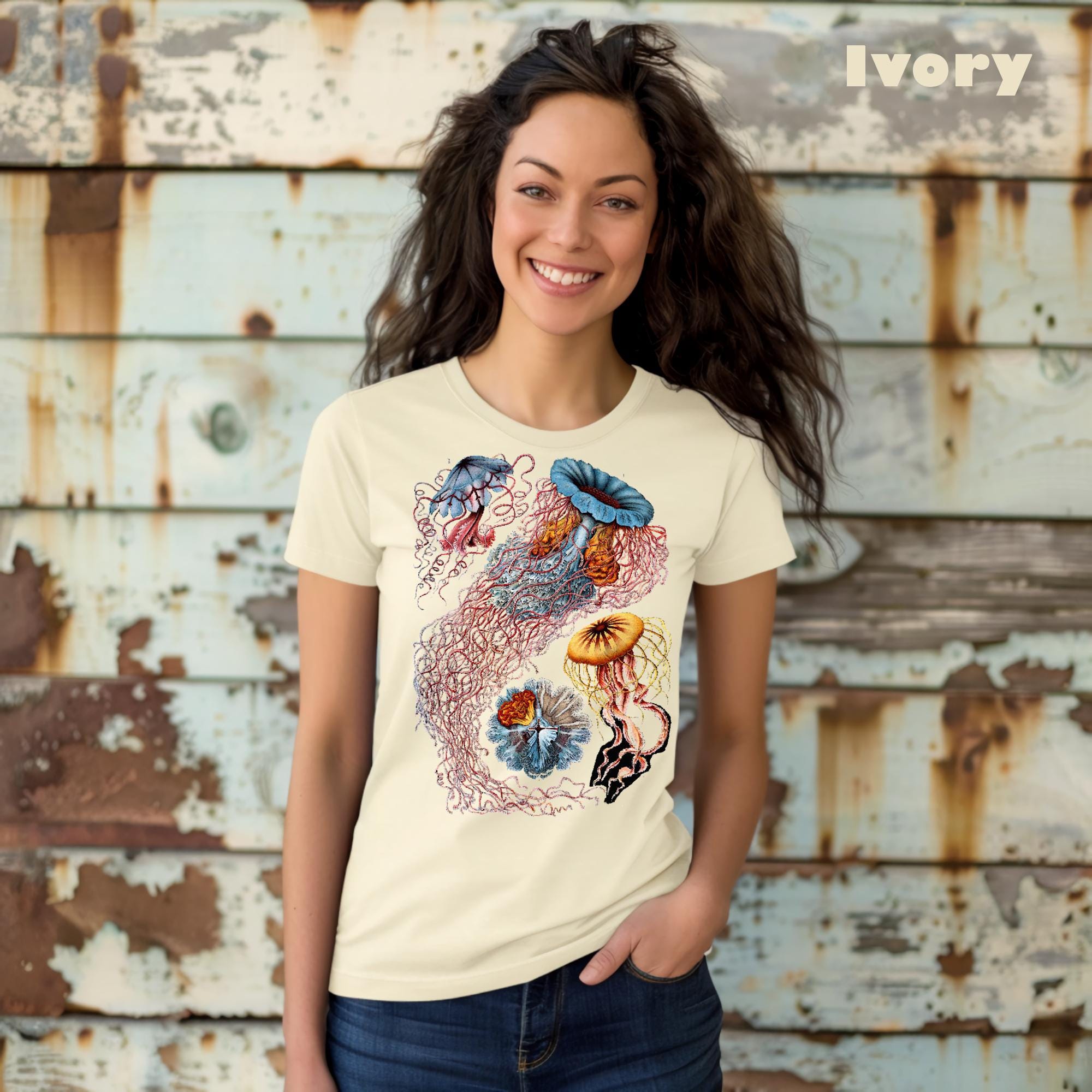 Comfort Colors Jellyfish, Haeckel Discomedusae, Vintage, garment-dyed t-shirt, Marine Biologist T Shirt, Divers gift, naturecore aesthetic