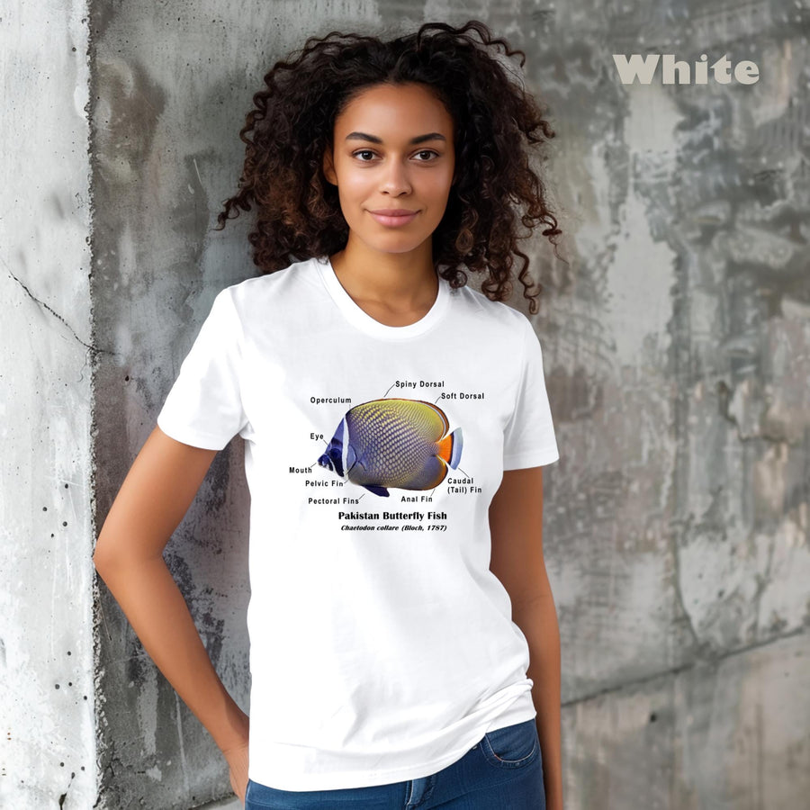 Pakistan Butterfly Fish with Taxonomic Notations, Fish anatomy, Comfort Colors Garment-dyed T-shirt,