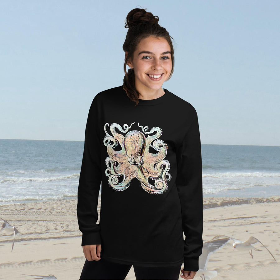 Vintage Octopus Long Sleeve T-Shirt – Classic Fit by Ernst Haeckel