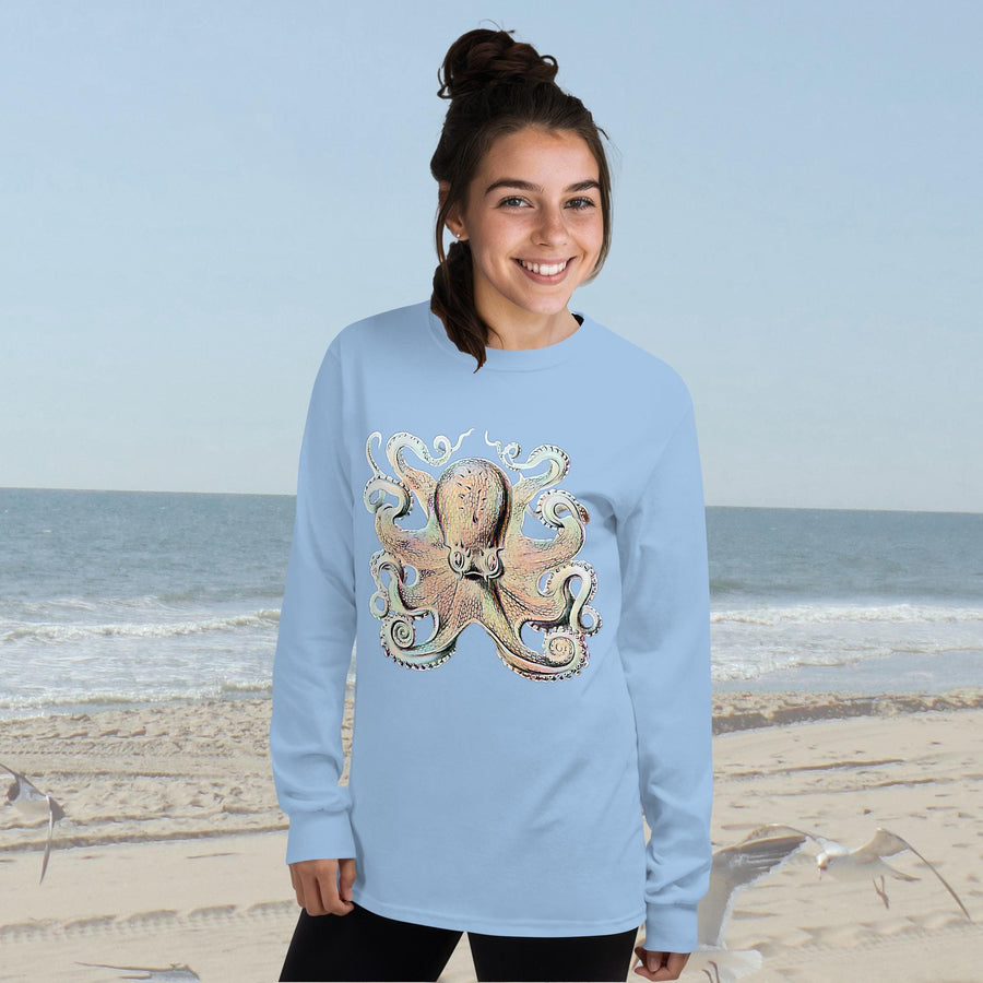 Vintage Octopus Long Sleeve T-Shirt – Classic Fit by Ernst Haeckel