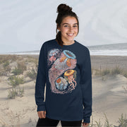 Vintage Discomedusae Jellyfish Long Sleeve T-Shirt – Classic Fit by Ernst Haeckel