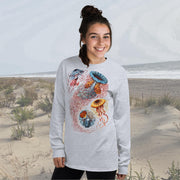 Vintage Discomedusae Jellyfish Long Sleeve T-Shirt – Classic Fit by Ernst Haeckel