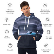 Double-Lined Hoodie - Humpback Whale Breach Design (Made from Recycled Materials)