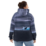 Double-Lined Hoodie - Humpback Whale Breach Design (Made from Recycled Materials)