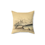Vintage Narwhal Throw Pillow - Featuring Cuvier's Iconic Illustrations
