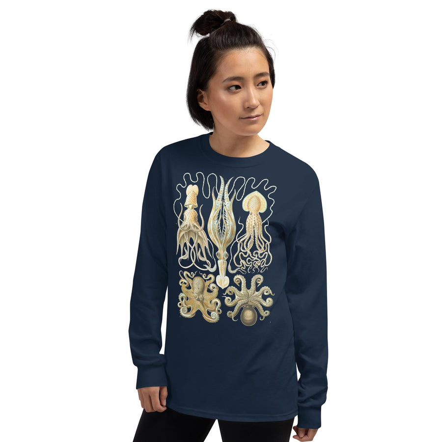 Vintage Octopus Long Sleeve T-Shirt – Featuring Ernst Haeckel&#39;s Iconic Illustration