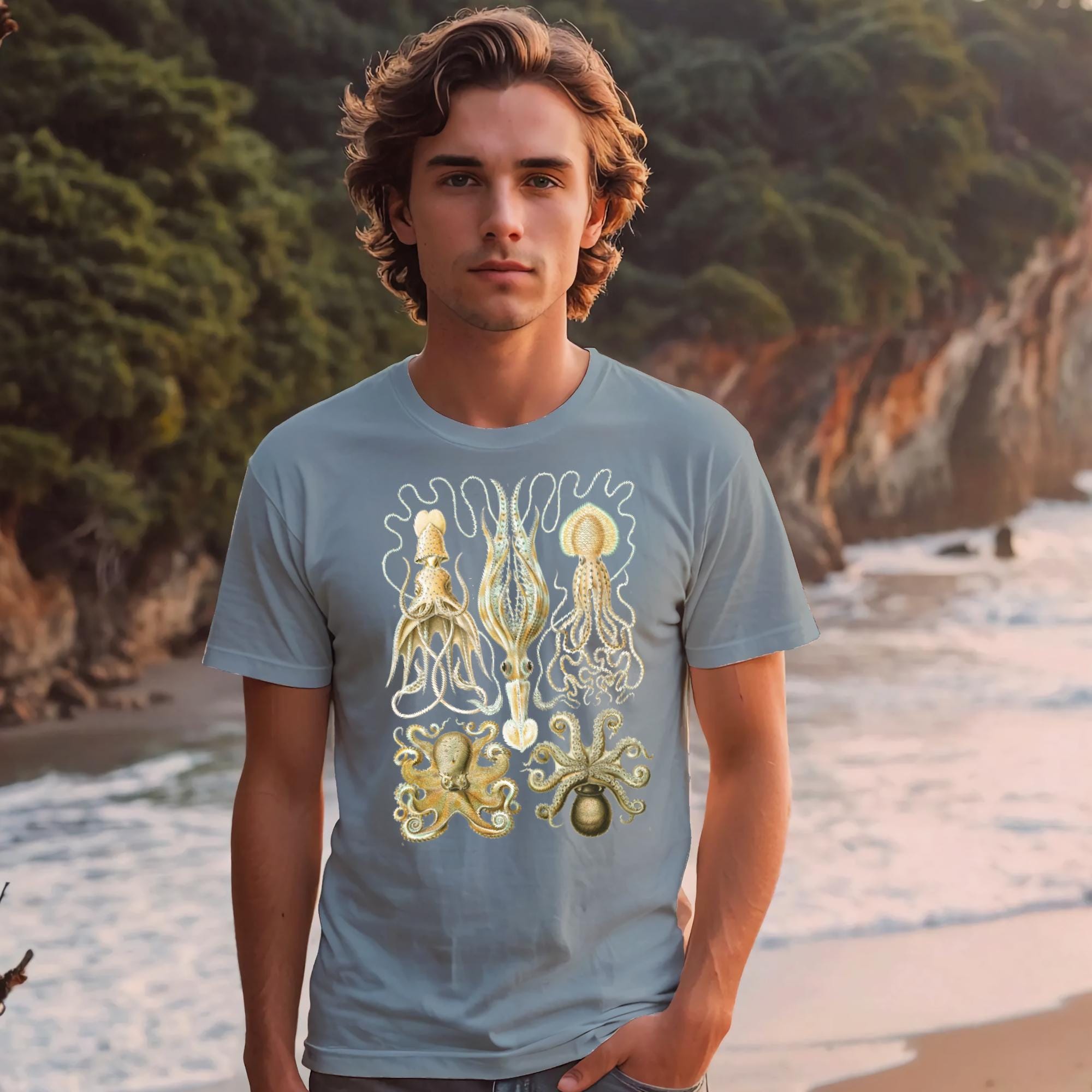 Vintage Octopus Comfort Colors T-Shirt – Featuring an Iconic Illustration by famed naturalist Ernst Haeckel