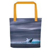 Gray Whale Breach Tote Bag – Ocean Lover’s Everyday Carryall