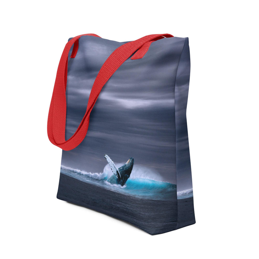 Gray Whale Breach Tote Bag – Ocean Lover’s Everyday Carryall