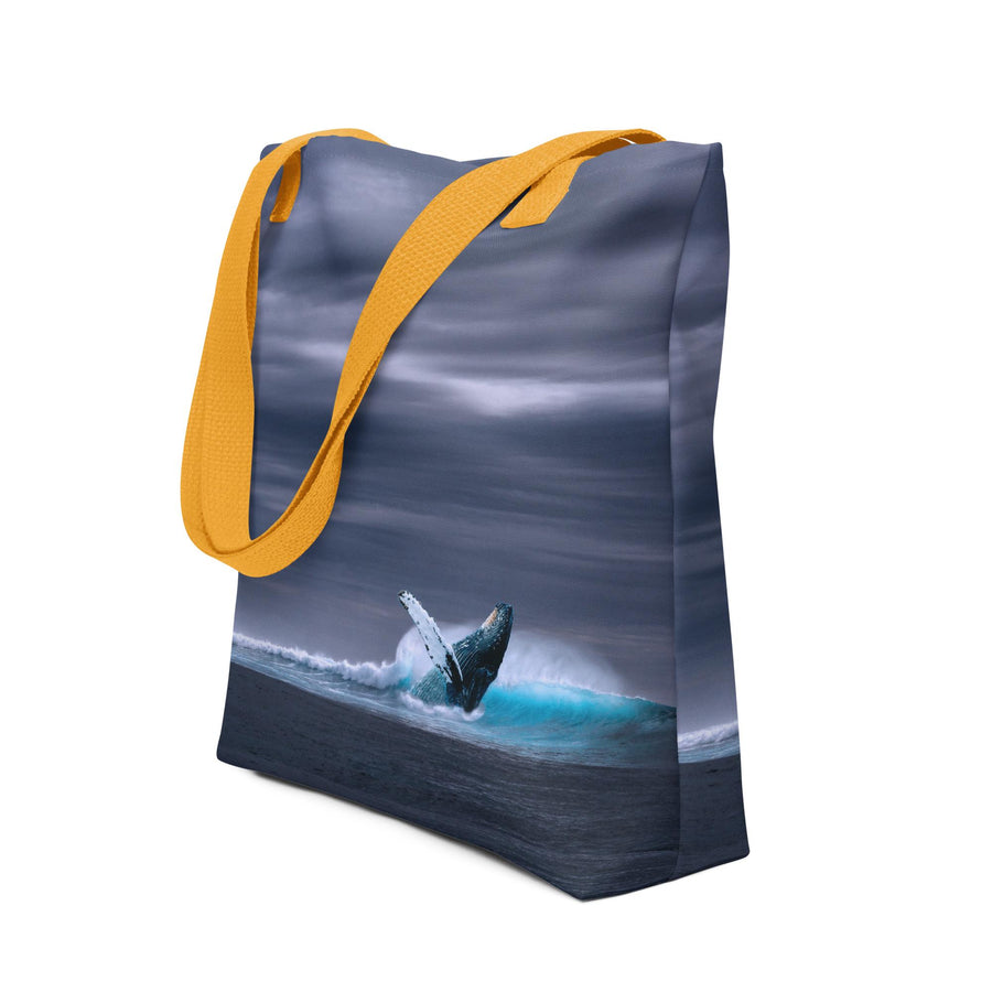 Gray Whale Breach Tote Bag – Ocean Lover’s Everyday Carryall