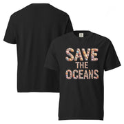 Save The Oceans - Comfort Colors Unisex T-Shirt – Seashell Lettering Design