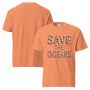Save The Oceans - Comfort Colors Unisex T-Shirt – Seashell Lettering Design