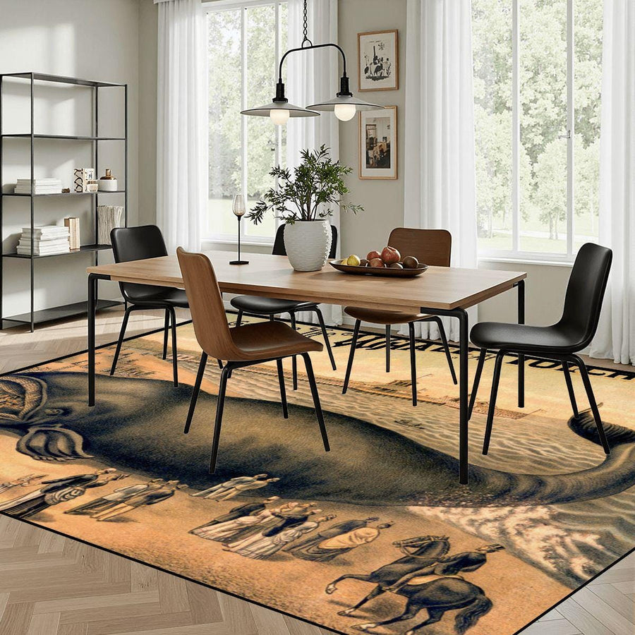 Go See the Whale! Tolchester Vintage Postcard Area Rug | Quirky Historical Decor | 12'x9' Plush Non-Slip Carpet for Home or Office