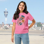 Discomedusa Jellyfish Youth T-Shirt, Haeckel Vintage Ocean Art, Gildan 5000B, Durable Marine Biology Kids Tee, Educational Sea Life Gift