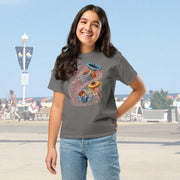 Discomedusa Jellyfish Youth T-Shirt, Haeckel Vintage Ocean Art, Gildan 5000B, Durable Marine Biology Kids Tee, Educational Sea Life Gift