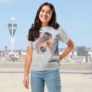 Discomedusa Jellyfish Youth T-Shirt, Haeckel Vintage Ocean Art, Gildan 5000B, Durable Marine Biology Kids Tee, Educational Sea Life Gift