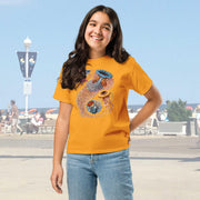 Discomedusa Jellyfish Youth T-Shirt, Haeckel Vintage Ocean Art, Gildan 5000B, Durable Marine Biology Kids Tee, Educational Sea Life Gift
