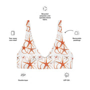 Asteroidea Starfish Bikini Top | Recycled Padded Swimwear with Vintage Albert I Illustration | Eco-Friendly Marine Life Pattern