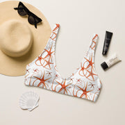 Asteroidea Starfish Bikini Top | Recycled Padded Swimwear with Vintage Albert I Illustration | Eco-Friendly Marine Life Pattern