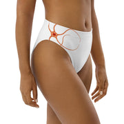 Orange Starfish Bikini Bottoms | Ophiopleura borealis by Prince Albert of Monaco | Recycled High-Waisted Swimwear | Eco-Friendly Marine Art