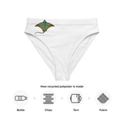 Stingray High-Waisted Bikini Bottoms | Vintage Adolphe Millot Sea Life Art | Eco-Friendly Recycled Swimwear | Ocean-Inspired Design