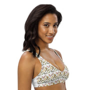 Nudibranchia Bikini Top | Recycled Padded Swimwear Featuring Ernst Haeckel&#39;s Sea Slugs | Eco-Friendly Vintage Ocean Pattern