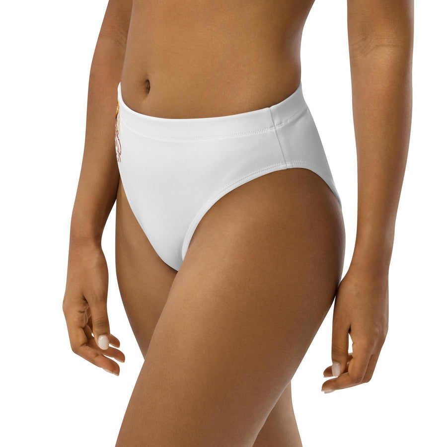 Minimalist Jellyfish Bikini Bottoms, Chrysaora mediterranea, Ernst Haeckel, Recycled High-Waisted Swimwear, Eco-Friendly Ocean-Inspired