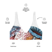 Discomedusae Bikini Top | Ernst Haeckel Jellyfish Art | Recycled Padded Swimwear | Eco-Friendly Scientific Illustration Print