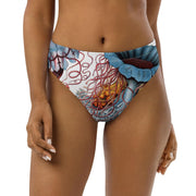 Discomedusae Jellyfish Bikini Bottoms | Haeckel Recycled High-Waisted Swimwear | Eco-Friendly Vintage Marine Art