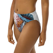 Discomedusae Jellyfish Bikini Bottoms | Haeckel Recycled High-Waisted Swimwear | Eco-Friendly Vintage Marine Art