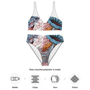 Discomedusae Jellyfish Bikini Set | Ernst Haeckel Two-Piece Swimsuit | Recycled Eco-Friendly Swimwear | Vintage Marine Biology Art
