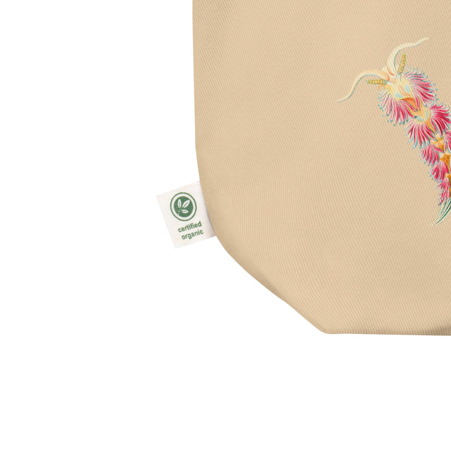 Facelina Nudibranch Tote Bag | Ernst Haeckel Vintage Sea Slug Art | Recycled Organic Cotton Tote | Minimalist Marine Life Design