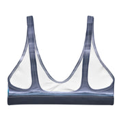 Gray Whale Bikini Top | Breaching Whale with Ocean Horizon Print | Recycled Padded Swim Top | Eco-Friendly Marine-Inspired Swimwear