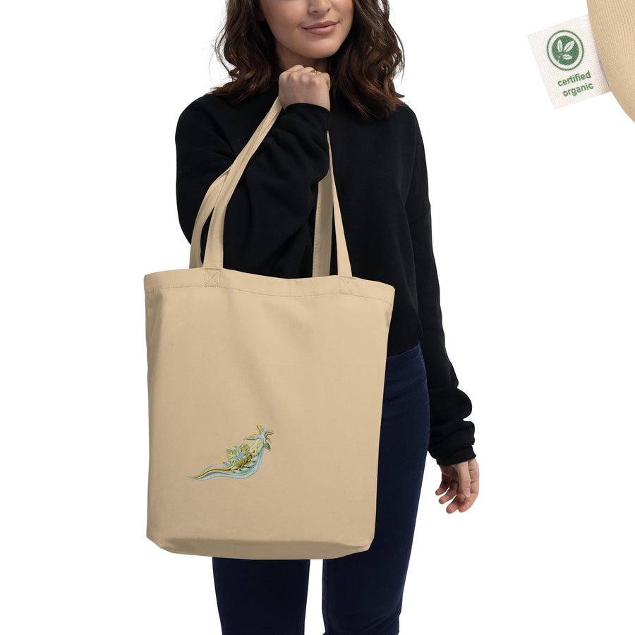 Ancula Gibbosa Nudibranch Tote Bag | Vintage Ernst Haeckel Sea Slug Illustration | Eco-Friendly Organic Cotton Bag | Minimalist Ocean Art