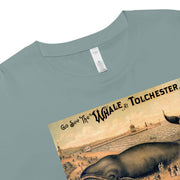 Tolchester Whale Vintage Postcard Crop Top | 1889 Beach Resort Art | Kitsch Americana Shirt | 100% Combed Cotton | Summer Retro Gift