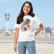 Discomedusa Jellyfish Youth T-Shirt, Haeckel Vintage Ocean Art, Gildan 5000B, Durable Marine Biology Kids Tee, Educational Sea Life Gift