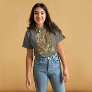 Ostraciontes Cowfish Youth T-Shirt, Ernst Haeckel Horned Boxfish Drawing, Gildan 5000B Durable Ocean Science Tee, Marine Biology Kids Gift
