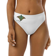 Stingray High-Waisted Bikini Bottoms | Vintage Adolphe Millot Sea Life Art | Eco-Friendly Recycled Swimwear | Ocean-Inspired Design