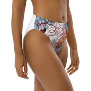 Discomedusae Jellyfish Bikini Bottoms | Haeckel Recycled High-Waisted Swimwear | Eco-Friendly Vintage Marine Art