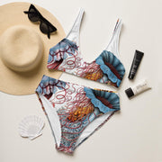 Discomedusae Jellyfish Bikini Set | Ernst Haeckel Two-Piece Swimsuit | Recycled Eco-Friendly Swimwear | Vintage Marine Biology Art