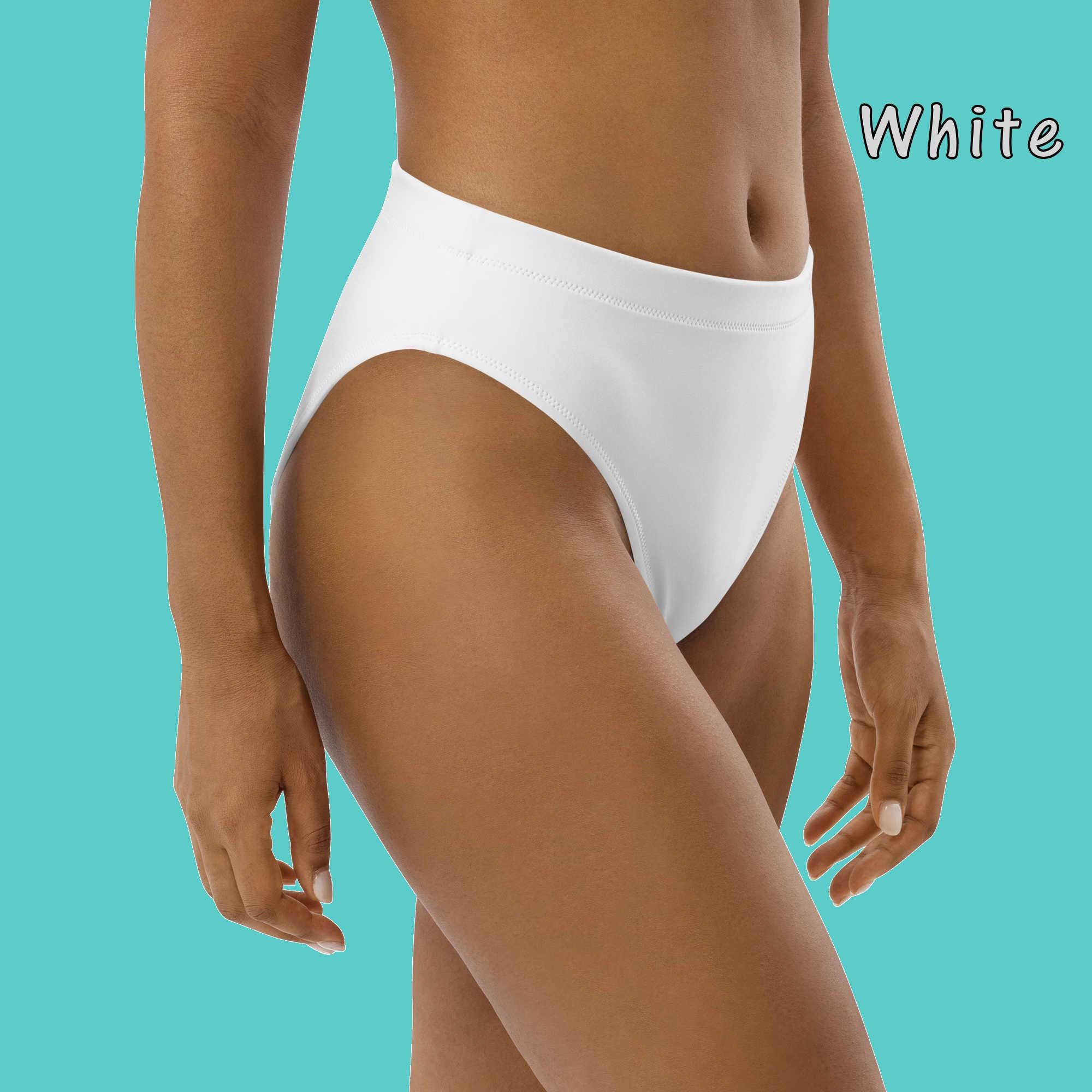 Solid (choice of 5 colors) Recycled high-waisted bikini bottom - companion to multiple tops. Make your own mix-n-match set.