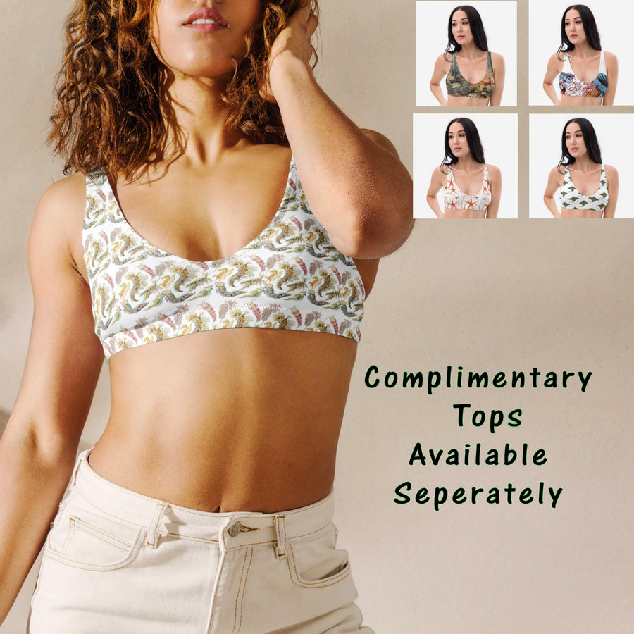 Solid (choice of 5 colors) Recycled high-waisted bikini bottom - companion to multiple tops. Make your own mix-n-match set.