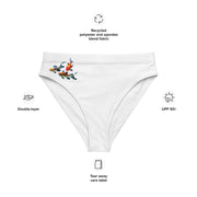 Minimalist Koi Bikini Bottoms | Three Colorful Koi by Ocean Vista | Recycled High-Waisted Swimwear | Eco-Friendly Japanese-Inspired Design