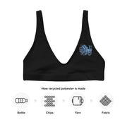 Minimalist Blue Octopus Bikini Top | Original Ocean Vista Artwork | Recycled Padded Swimwear | Eco-Friendly Ocean-Inspired Logo Style