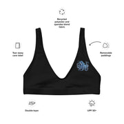 Minimalist Blue Octopus Bikini Top | Original Ocean Vista Artwork | Recycled Padded Swimwear | Eco-Friendly Ocean-Inspired Logo Style