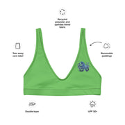 Minimalist Blue Octopus Bikini Top | Original Ocean Vista Artwork | Recycled Padded Swimwear | Eco-Friendly Ocean-Inspired Logo Style