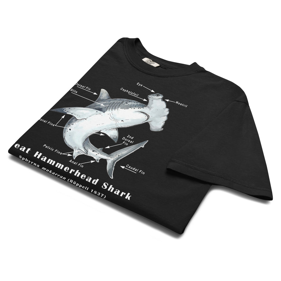 Hammerhead Shark Anatomy Comfort Colors T-Shirt – Educational Marine Tee