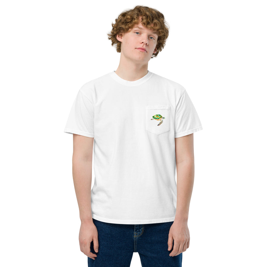 Green Sea Turtle Unisex garment-dyed pocket t-shirt