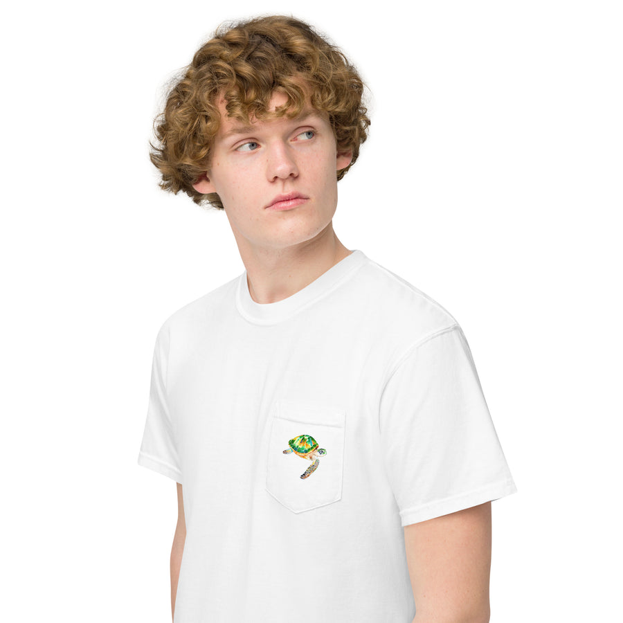 Green Sea Turtle Unisex garment-dyed pocket t-shirt