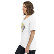 Monodactylus argenteus V-Neck T-Shirt – Silver Moony Fish Minimalist Marine Life Tee